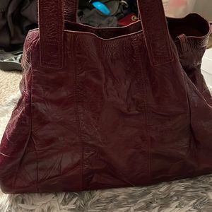 Francesco Biasia Leather Burgundy Tote